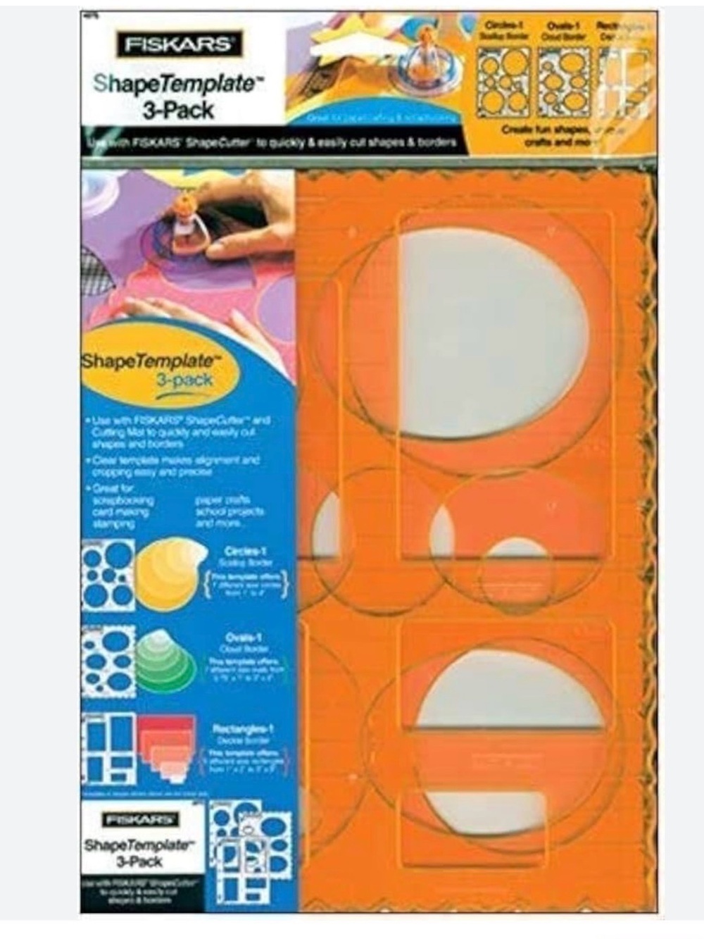 Fiskars ShapeTemplate 3-Pack Stencil Set - Orange  New in package